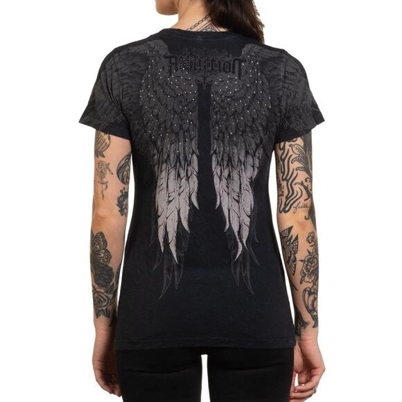 AFFLICTION Age of Winter Short Sleeve Tee Size L New with Tag MSRP $58 SOO - Picture 2 of 8